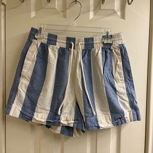 Lou & Grey granddaughter coastal stripe blue white nautical shorts prepp…